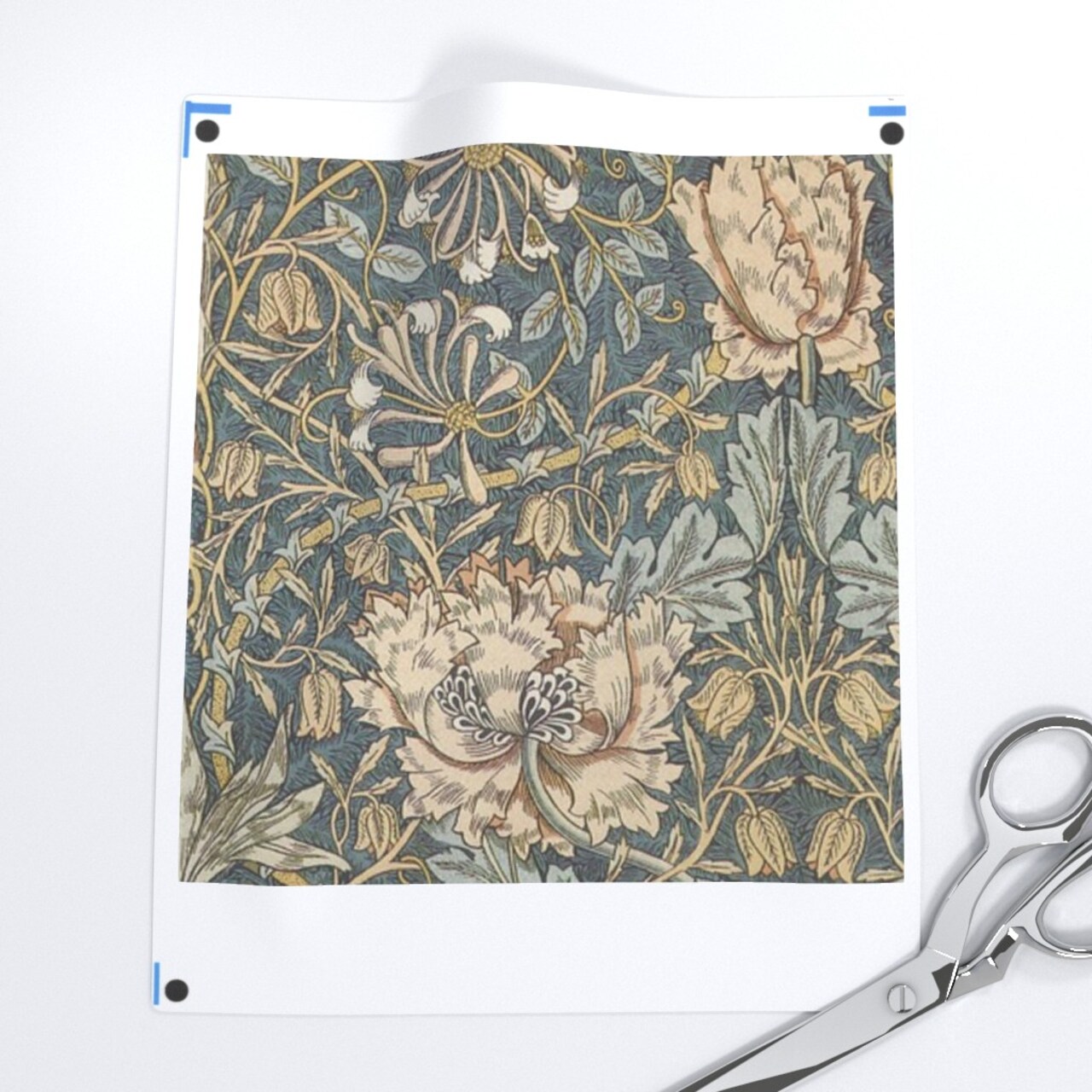 Arts And Crafts English Garden Honeysuckle Floral Damask William Morris Custom Printed Fabric by Spoonflower Various Fabrics by the Yard or Fat Quarter
